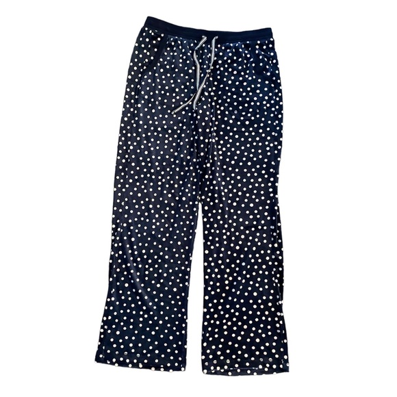 NWT Nautica Navy Pink and White Polka Dot Fleece V Neck Panama Set - Picture 4 of 6